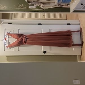 Azazie Dusty Rose Chiffon Gown Size 14